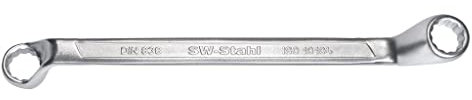 SW-Stahl 01204L Doppelringschlüssel 10x11 mm mit tief gekröpften Ringköpfen I Ringschraubenschlüssel I Doppel-Schraubenschlüssel I Ringschlüssel