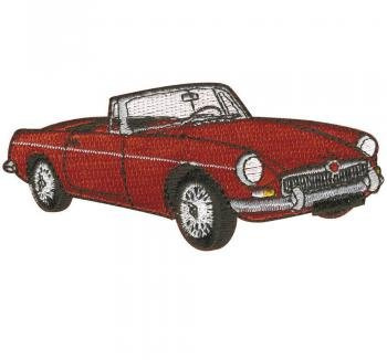 AUFNÄHER - rotes Cabrio Oldtimer Car - 04952 - Gr. ca. 10,5 x 5 cm - Patches Stick Applikation