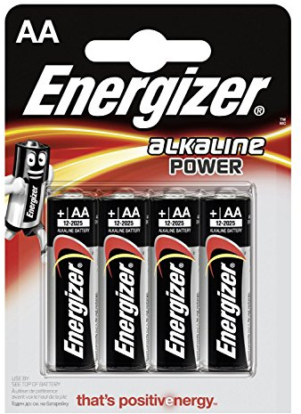 Energizer AA Alkaline Power AA (LR6) Batteries Pack of 12 Blister Packs of 4