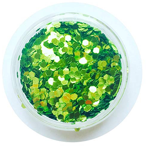 Chunky Light Green Emerald Confetti Mermaid Scale Glitter Metallic Sparkle Body Nail Art Hair Makeup Manicure Pedicure 5ml Pot