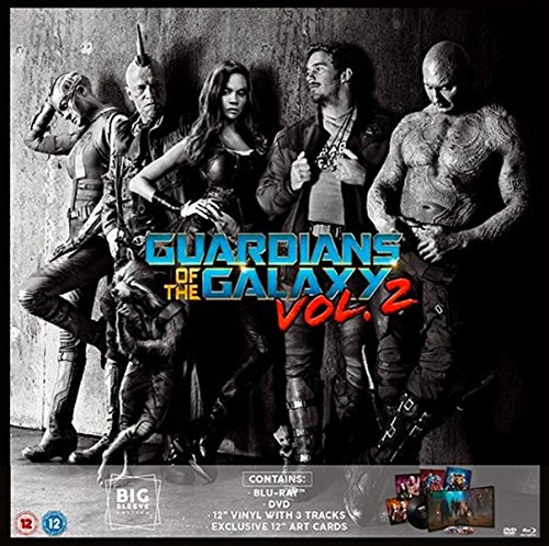 Guardians Of The Galaxy Vol. 2 Big Sleeve Edition Blu-Ray and DVD. Includes 12 Vinyl with 3 tracks and Exclusive 12 Arts Cards. REGION FREE.