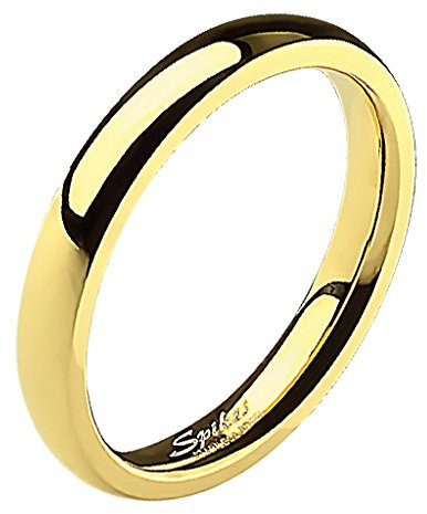 Mianova Band-Ring Edelstahl Herrenring Damenring Partnerring Trauring Verlobungsring Damen Herren Gold Größe 55 (17.5) Breit 3mm
