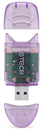 eTECH Collection USB 2.0 SD/SDHC/SDXC Memory Card Reader/Writer - Support SanDisk Kingston 256GB 128GB 64GB 32GB 16GB SDXC Ultra Extreme SDHC (Card Reader ONLY, No Memory Cards) (Purple, 1 Pack)