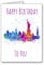 GFC Glückwunschkarte zum Geburtstag, personalisierbar, Motiv: New York City Skyline, 12,7 x 17,8 cm, Wasserfarben