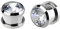 Briana Williams 1 Paar Edelstahl Ohr Plugs mit Stein Silber Ohr Tunnel Expander Set Piercing Schmuck(3-12mm)