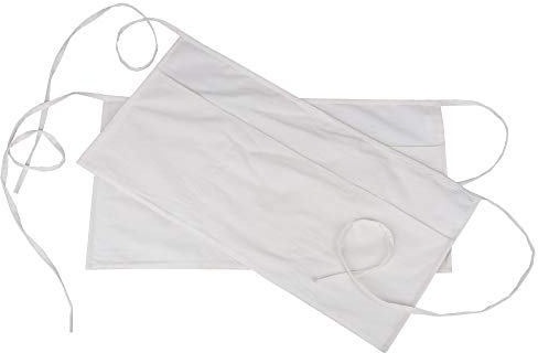 RAJRANG Taille Schürze Weiß 2 Stück 61 x 30 cm Kellner Kurze Schürzen aus Reiner Baumwolle mit 3 Taschen für Koch Kochen Küche Schürze Herren und Damen