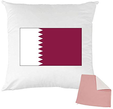 Mygoodprice Kissenhülle, zweifarbig, Bedruckt, 40 x 40 cm, Quatar-Flagge Rosa