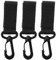 Alomejor 3Pcs Clip Belt Buckle Molle Webbing Key Ring Hook with 360 Degree Rotatio Outdoor Hanging Belt Carabiner Clip(balck)