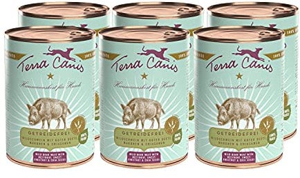 Terra Canis Wildschwein, Rote Bete, Maronen & Chiasamen - Getreidefreies Nassfutter, 6x400g I Premium Hundefutter in 100% Lebensmittelqualität Aller Rohstoffe I Reichhaltig, gesund & glutenfrei