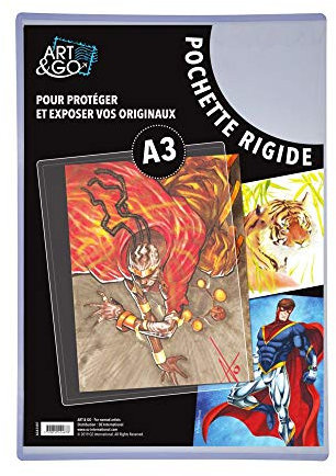 ART&GO – Transparente Hartschutzhülle – zum Aufbewahren, Schützen und Präsentieren Ihrer Sammlerdokumente, Illustrationen und Zeichnungen – pH-neutral – Format A3
