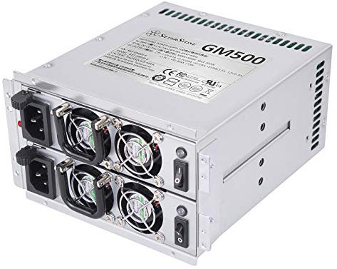 Silverstone GM500-S, Redundantes Mini-Netzteil 80 Plus Silver, 500 W+500W, SST-GM500-S