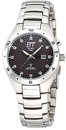 ETT Eco Tech Time Funk Solar Damen Uhr Analog mit Edelstahl Armband ELS-11442-21M