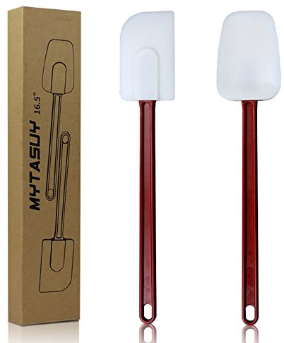 MYTASUY 16.5 INCH Silicone Spatulas Heat Resistant Heavy Duty Rubber Spatulas Commercial Spatulas Set for Kitchen Use Silicone Cooking Utensils Sets of 2