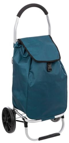 5five - zusammenklappbarer einkaufstrolley mit 2 rädern modern color perlblau