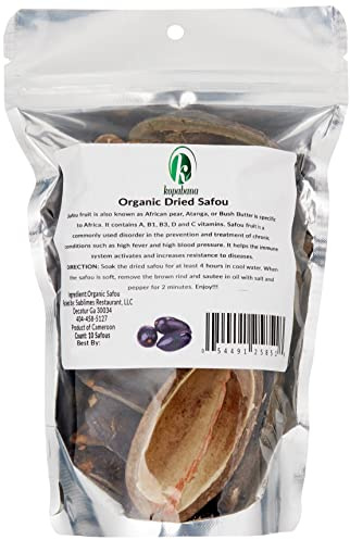KOPABANA Organic Dried Safou, Safou, Atanga, Nsafu, African Bush pear, Prunes, Bush Butter, Dacryodes edulis, Butter fruit, Ube, Bush pear, Bush plum