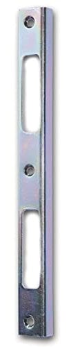 GRUNDMANN 11475 gâche d'angle argentée carrée pour portes intérieures, gâche avec languettes aveugles, ferrure de porte ÖNORM, acier galvanisé