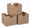 3er-Set Kallax Expedit Regal Korb/Kallax Korb Geflochten / 30,5 x 30,5 x 25,5H cm/Seegras Regalkorb/Faltkorb Flechtkorb/Regalbox Storage Box/Aufbewahrungskorb Regalkorb Faltbar