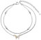 LINSTER Bracelet de cheville papillon pour femmes 925 argent Sterling opale réglable couche pied cheville Bracelet plage bijoux cadeaux pour femmes