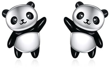 VONALA 925 Sterling Silber Panda Ohrringe Niedliche Tier Ohrstecker Hypoallergene Schmuck Geburtstagsgeschenke für Frauen Teenager Mädchen Tochter