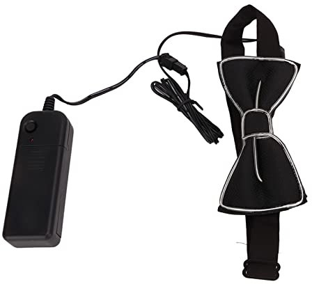 Fockety Leuchtende Krawatte, Fliege, LED, aus Polyester, batteriebetrieben, tragbare Bedienung mit einem für Festivals, rot, 12 * 10 * 3cm