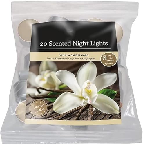 Fresh Scented Tealight Candle Long Burning 8 Hour | Long-Lasting Tealight Candle Set | Luxury Fancy Tealight Candles for Home Decoration Premium Quality (Vanilla and Sandalwood)