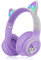 Woukksy Cuffie Bluetooth per Bambini, Nue Pieghevole 85dB Over-Ear Cuffie per Ragazza, Wireless Cuffie per Bambina con LED e Microfono per Scuola/Tablet/Telefono Cellulare/PC (Viola)