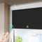 DENFOON Solar Elektrische Rollos Innen,Thermorollo Klemmfix ohne Bohren & mit Bohren,Verdunklungsrollo mit Fernbedienung Wiederaufladbar Akku Rohrmotor Rollo für Fenster Schwarz,100x170cm(B x L)