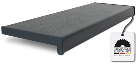 HausFux Fensterbank innen Kunststoff | PVC nach Maß inkl. Seitenabschlüsse (Graphit, T x L | 20 x 150 cm)