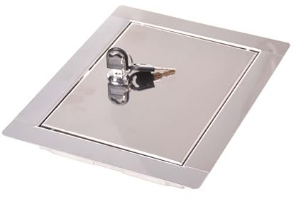 Aqbau® Revisionstür Revisionsklappe Revision Wartungstür Edelstahl mit Schlüssel (Einbaumaß BxH: 50 x 50cm)