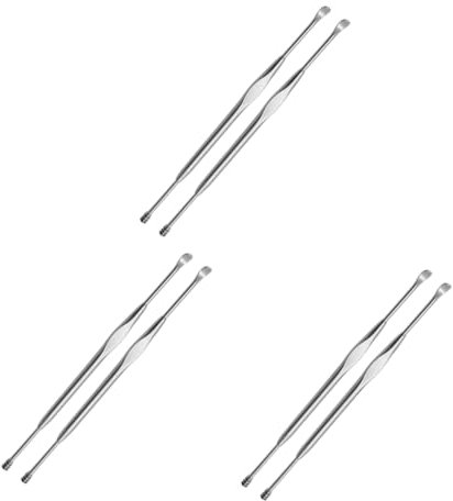 SOLUSTRE 6 Stk Ohr Löffel Spiralmassage-ohrlöffel Spiralförmiger Ohrlöffel Rostfreier Stahl Ohrenreiniger E18