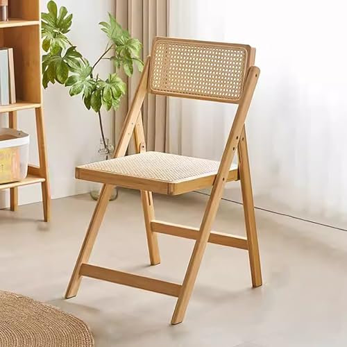 zxhrybh Klappstuhl Retro Vine, mit Rückenlehne Klappbarer Esszimmerstuhl, Einfacher Restaurantstuhl, Anglerstuhl, Campingstuhl (Color : Natural)