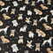 Textrend Baumwollstoff Meterware - Stoff zum Nähen - 100% Baumwolle - Textilien 1x1.6m - Stoffe Meterware - Katzen und Hunde Muster (Beige und weiße Hunde auf schwarzem Hintergrund)