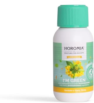 HOROMIA Parfum pour lessive et santal Ylan Ylang 100 ml – Parfum lessive pour machine à laver et sèche-linge – Ligne I'M Green