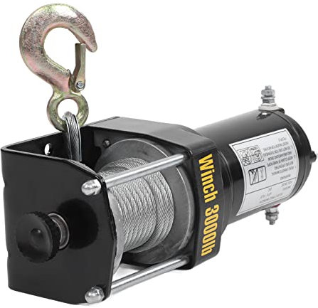 Kit de cabrestante eléctrico de 24 V con mando a distancia, cable de acero, mini soporte, 3000 Lbs para accesorios ATV UTV, #611