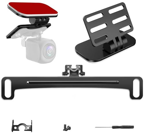 Unifizz Rear Camera License Plate Mount for Back Up Camera Dash Cam Rearview Camera License Plate Bracket Reverse Cam Holder, Back Up Camera Accessories