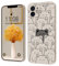 Kreative Cartoon Silikon Softcase Kompatibel mit iPhone 12 mini Hülle, [Katze Pattern] Anti-Fall-Schutzhülle,weiß