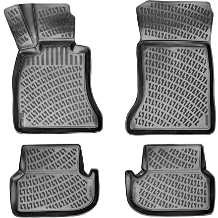 fussmattenprofi.com 3D Gummimatten Set für BMW 5 (F10/F11) Facelift Baujahr 2013-2016 | Extra Hoher 5cm Rand Allwetter Auto Fussmatten I TPE Geruchlos rutschfest Fußmatten Zubehör
