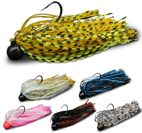 Skirted Jigs 6 Stück, 5–12 g, Mustad Haken, für Barsch & Zander Angeln
