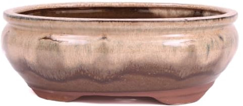 Bonsai - Schale oval 25.5 x 20 x 9.5 cm beige/braun 30064