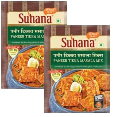 Suhana Spices Mix Powder (Ready To Eat) - Curry Masala Recipe Mixes Casserole Seasoning Herbs - Simplifies & Speeds Up Cooking Process (Pack of 2, Paneer Tikka Masala Mix (Dairy Free) 50g (RTE))