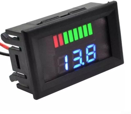 12V72V LED Digital Voltmeter Voltage Meter Battery Gauge for Car Marine Motorcycle Accurate Measurements (Blue)