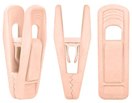 Andiker Set di 20 grucce in velluto, clip per pantaloni con dita in velluto, per vestiti (rosa)