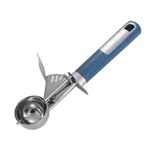 Ice Cream Scoop Stainless Steel Trigger Release Ice Cream Dough Spoon Excavator Shovel Ice Cream Spoon Melon Baller(Blau)