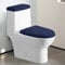 Velvet Toilet Lid Seat Cover Set - Elastic Wear Resistant seats Washable for Bathroom (Navy Blue)
