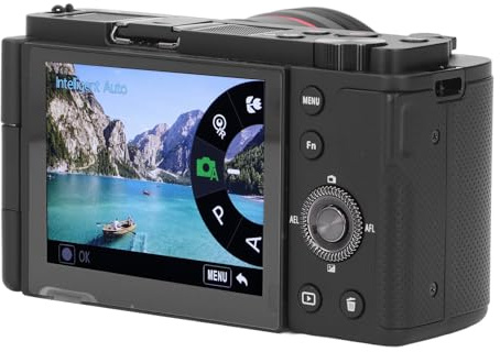 5K-Digitalkamera, 72 MP Kabellose Kompakte Reisekamera, 12-facher Optischer Zoom, Autofokus, WDR-Stabilisierung, Vlogging-Kamera mit 3,2-Zoll-Flip-Touchscreen für Reisefotografie