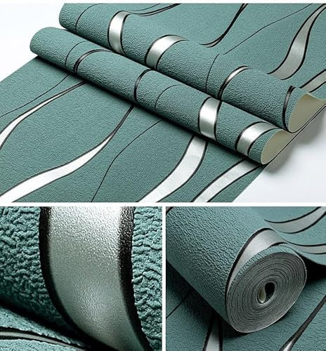 Papier Peint Intissé Bleu Paon Papier Peint 3D pour La Maison Chambre Adulte Salon Décoration,Papier Peint Mural,Papier Peint Toilette 10,05 M X 0,53 M