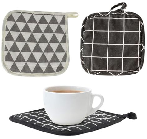 Juego de 2 Piezas Soportes de Ollas de Algodón Grandes Manoplas, guantes de horno resistentes al calor, Juego de Agarraderas de Algodón Grandes Manoplas de Horno para cocinar, asar, hornear