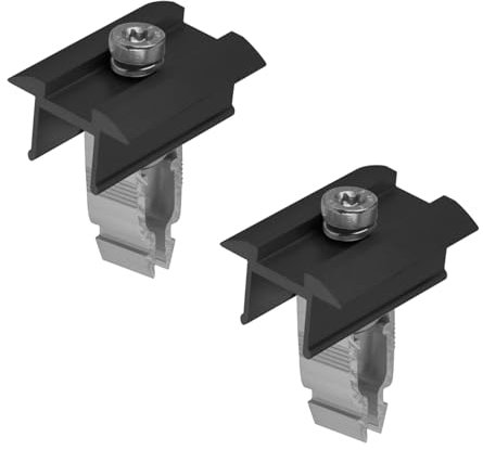Avoltik Solarmodul Halterung - 2x Mittelklemme mit Aluminiumlegierung für Solarmodul Höhe 30mm-45mm I Solarmodul Befestigung für PV-Anlagen I Korrosionsbeständig – EASY-CLICK-SYSTEM – schwarz