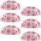 6PCS Pink Cherry Blossoms-359 Shell Cup Handles Drawer Pull Handles Knobs Semicircle Cup Handle with Screws for Kitchen Furniture Cabinet Wardrobe Cupboard