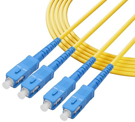 PNGKNYOCN SC fibre Jumper, 2 paquets os2 SC/UPC à SC/UPC Single Mode simplex fibre optique Jumper 9 / 125um od-3.0mm (1M/3.2FT)